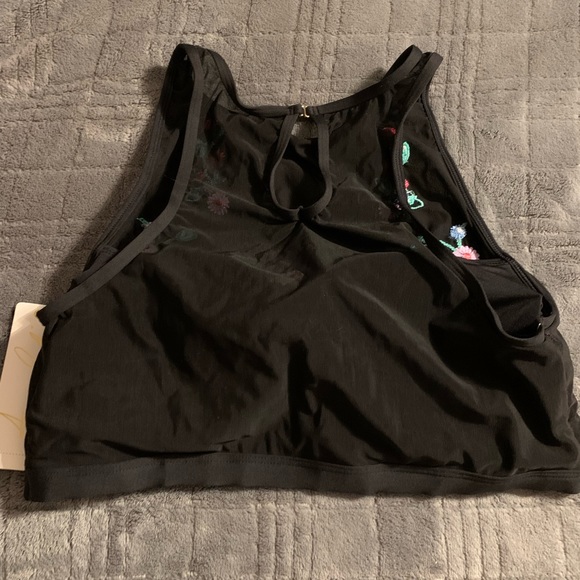 Anne Cole high neck bikini top with floral embroidery - Picture 3 of 3